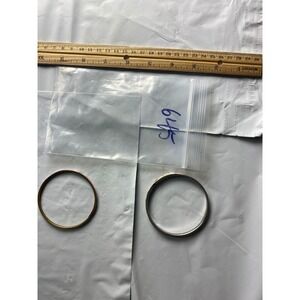 Set of 2 Gold Tone and Silver Tone Bangles Bracelets Women's Jewelry Accessories